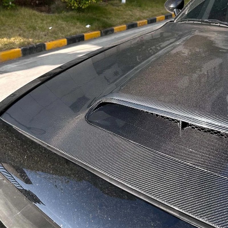 2015-2023 for  Challenger Carbon Fiber Hood Body Kits New Bonnet with Heat Dissipation & Bolts Included